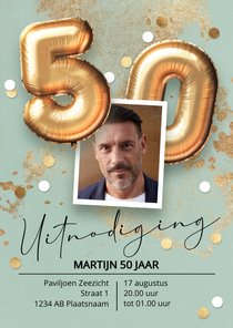 Verjaardag uitnodiging 50 jaar abraham ballonnen