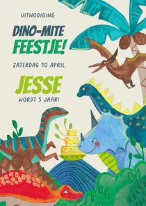 Verjaardagsfeestje dino-mite dinosaurus stoer jungle