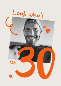 Verjaardagskaart 30 jaar met foto en vormpjes