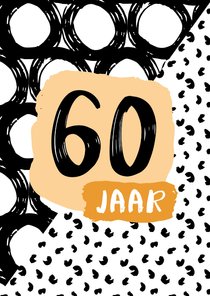 Verjaardagskaart 60 jaar zwartwit