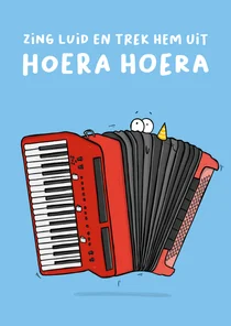 Verjaardagskaart accordeon zing luid