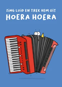 Verjaardagskaart accordeon zing luid