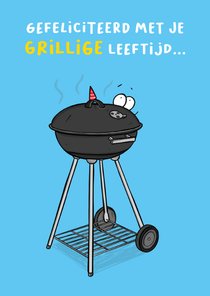 Verjaardagskaart bbq grillige leeftijd...