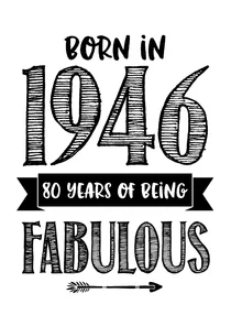 Verjaardagskaart born in 1946 - 80 years of being fabulous