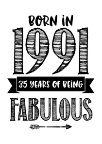 Verjaardagskaart born in 1991 - 35 years of being fabulous