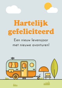 Verjaardagskaart caravan relax verjaardag avontuurlijk