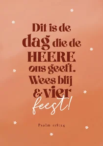 Verjaardagskaart christelijk wees blij en vier feest