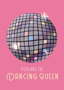 Verjaardagskaart dancing queen discobal