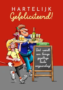 Verjaardagskaart feestje voor de man