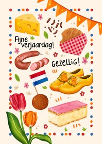 Verjaardagskaart felicitatie gezellig grappig nederland