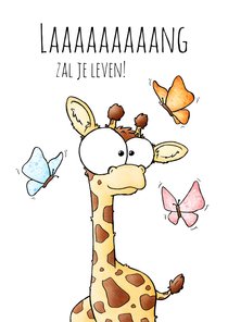 Verjaardagskaart giraffe laaaaaaang zal je leven!