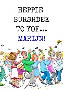 Verjaardagskaart grappig Happy Burshdee To Yoe polonaise