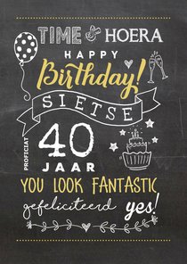 Verjaardagskaart handlettering illustraties 