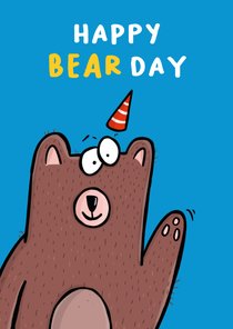 Verjaardagskaart happy bear day card!