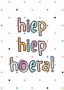 Verjaardagskaart hiep hiep hoera hip met confetti