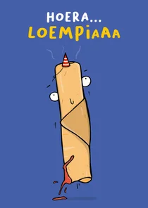 Verjaardagskaart Hoera loempia