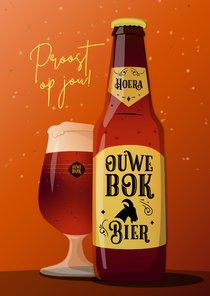 Verjaardagskaart humor ouwe bok bier vintage bierlabel