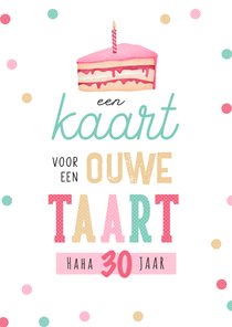 Verjaardagskaart humor taart confetti vrouw