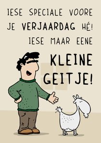 Verjaardagskaart kleine geitje