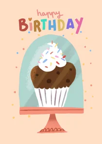 Verjaardagskaart kleine muffin