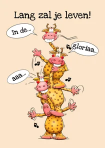 Verjaardagskaart laaang zal je leven met giraffen