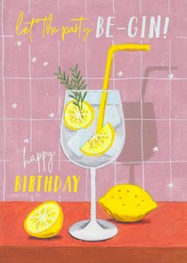 Verjaardagskaart, let the party be-gin!