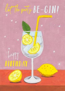 Verjaardagskaart, let the party be-gin!