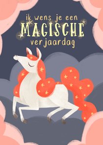 Verjaardagskaart magische eenhoorn