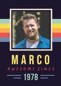 Verjaardagskaart man - awesome since met foto