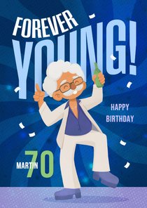 Verjaardagskaart man humor grappig disco forever young