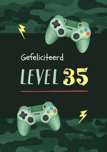 Verjaardagskaart man jongen game leger army controllers 