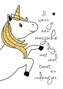 Verjaardagskaart meisje 'Unicorn'