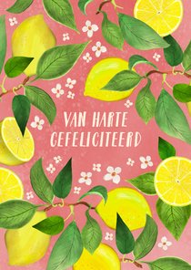 Verjaardagskaart met citroenen