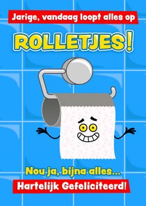 Verjaardagskaart met grappige toiletrol