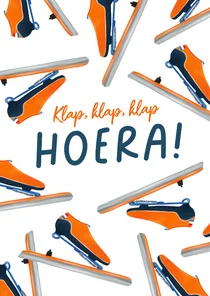 Verjaardagskaart met klapschaatsen