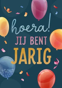 Verjaardagskaart met kleurrijke getekende ballonnen