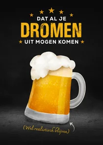 Verjaardagskaart met pul bier