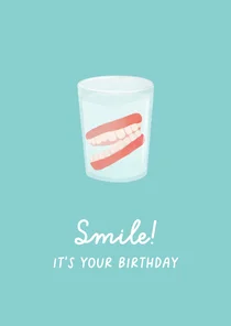 Verjaardagskaart oud smile birthday grappig humor