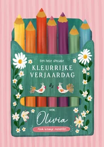 Verjaardagskaart 'Potloden' kleurrijke verjaardag