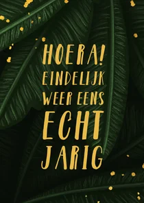 Verjaardagskaart schrikkeljaar met botanische achtergrond