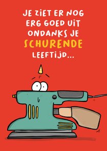 Verjaardagskaart schuurmachine