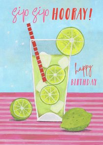 Verjaardagskaart, sip sip hooray!