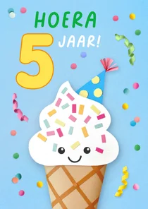 Verjaardagskaart softijs feestje