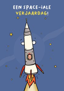 Verjaardagskaart Space-iale verjaardag toegewenst