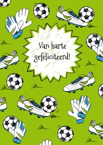 Verjaardagskaart sport voetbal 