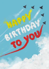 Verjaardagskaart straaljagers happy birthday