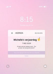 Verjaardagskaart te laat telefoon notificatie