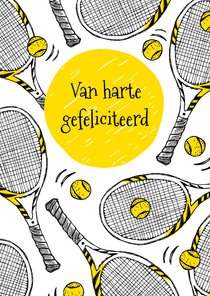 Verjaardagskaart tennisrackets