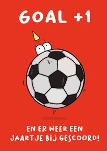 Verjaardagskaart voetbal goal