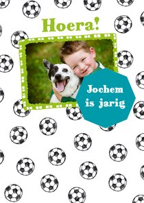 Verjaardagskaart voetballen foto